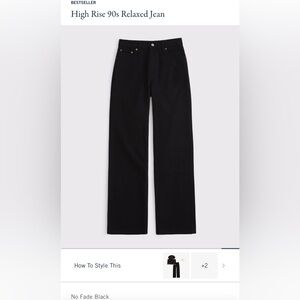 Abercrombie & Fitch Black High Rise 90s Relaxed Jean